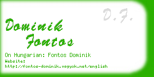 dominik fontos business card